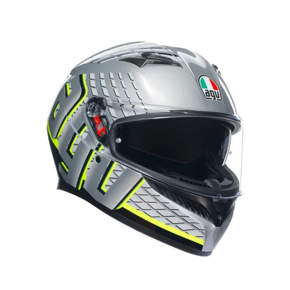 CASCO AGV K3 FORTIFY GRIS NEGRO AMARILLO NEON