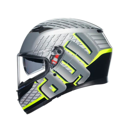 CASCO AGV K3 FORTIFY GRIS NEGRO AMARILLO NEON