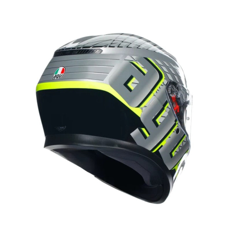 CASCO AGV K3 FORTIFY GRIS NEGRO AMARILLO NEON