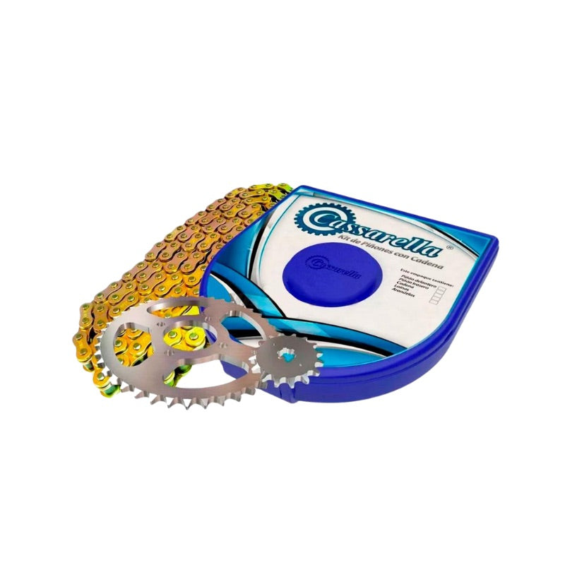KIT DE ARRASTRE CASSARELLA AKT FLEX125 4H 34/14 428-104 DORADA