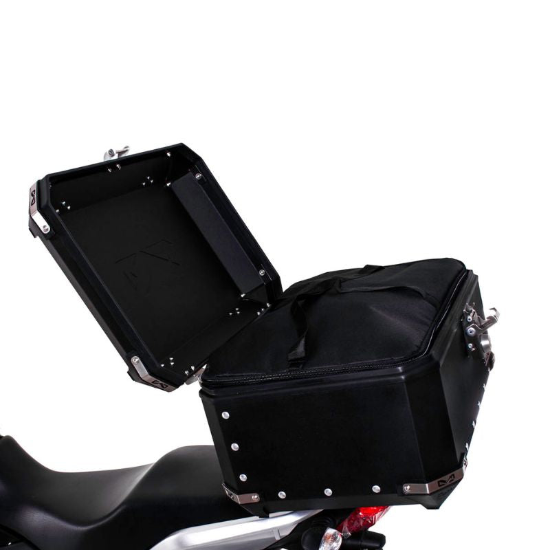 MALETERO ARMOPARTS ALUMINIO 56LT NEGRO