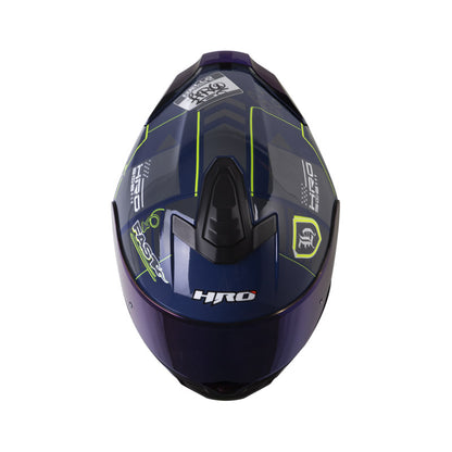 CASCO HRO HRO-506SP CITAX AZUL OSCURO AMARILLO NEON IRIDIUM