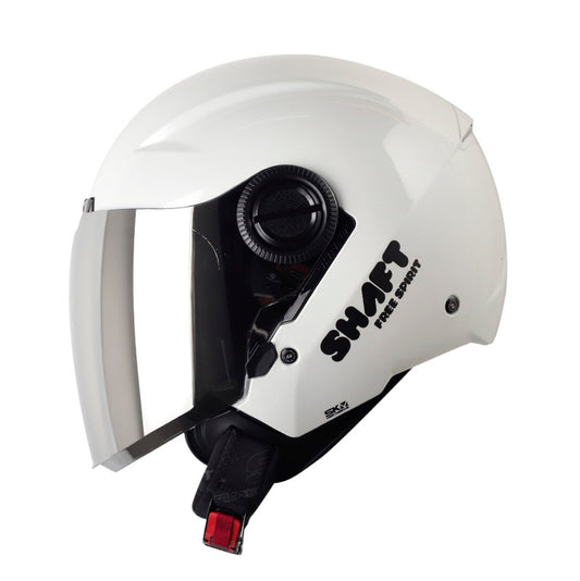 CASCO SHAFT SH-212 SOLID BLANCO PERLA NEGRO VISOR IRIDIUM