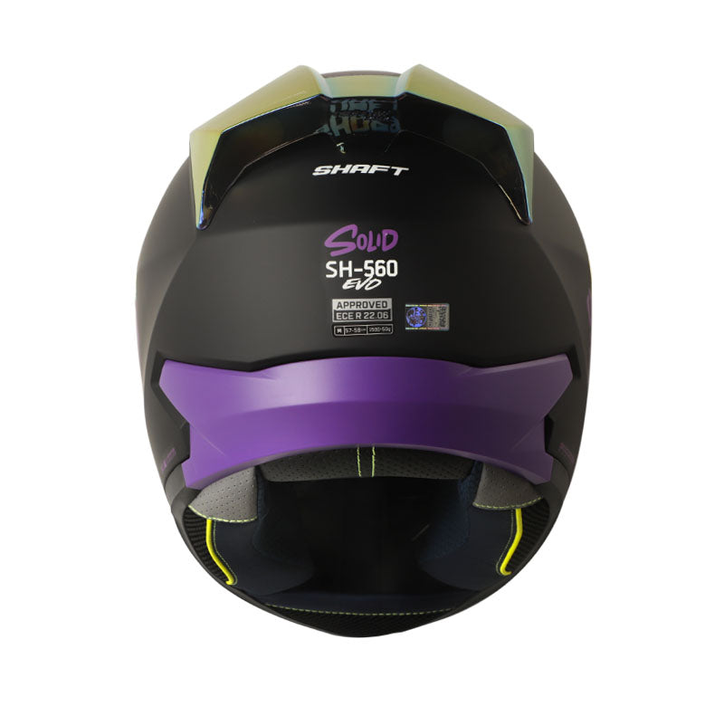CASCO SHAFT SH-560 SOLID MATE NEGRO MORADO VISOR IRIDIUM