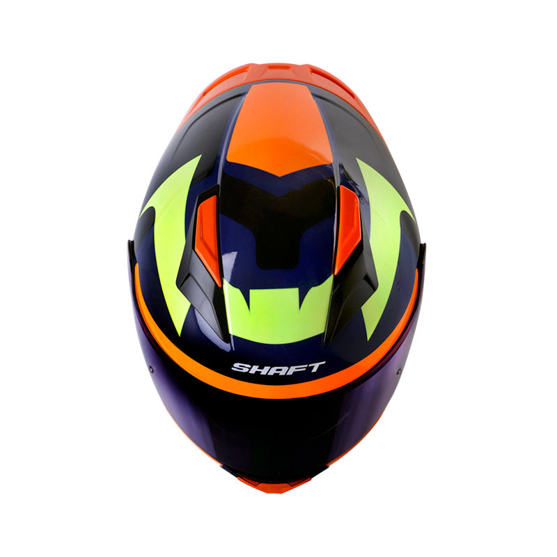 CASCO SHAFT SH-582SP EVO MIXTER AZUL OSCURO AMARILLO NEON