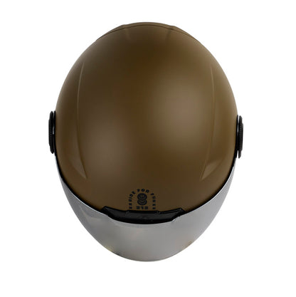 CASCO SHAFT SH-212 SOLID CAFE NEGRO VISOR PLATA