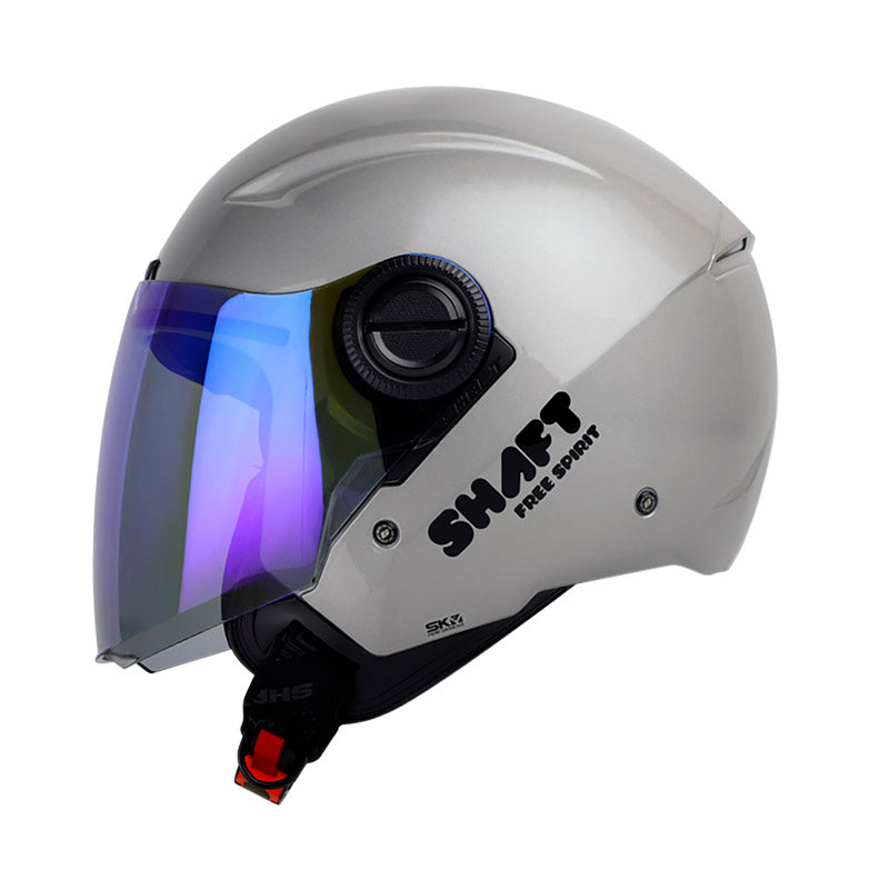 CASCO SHAFT SH-212 SOLID GRIS METAL NEGRO VISOR IRIDIUM