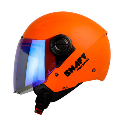 CASCO SHAFT SH-212 SOLID NARANJA NEON NEGRO VISOR IRIDIUM