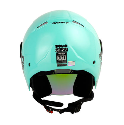 CASCO SHAFT SH-212 SOLID TURQUESA NEGRO VISOR MORADO