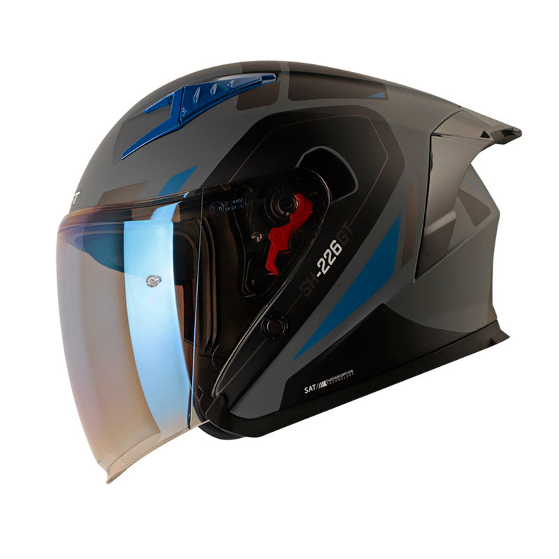 CASCO SHAFT SH-226GT BALAM MATE GRIS OSCURO AZUL IRIDIUM