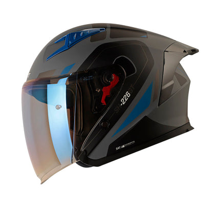 CASCO SHAFT SH-226GT BALAM MATE GRIS OSCURO AZUL IRIDIUM