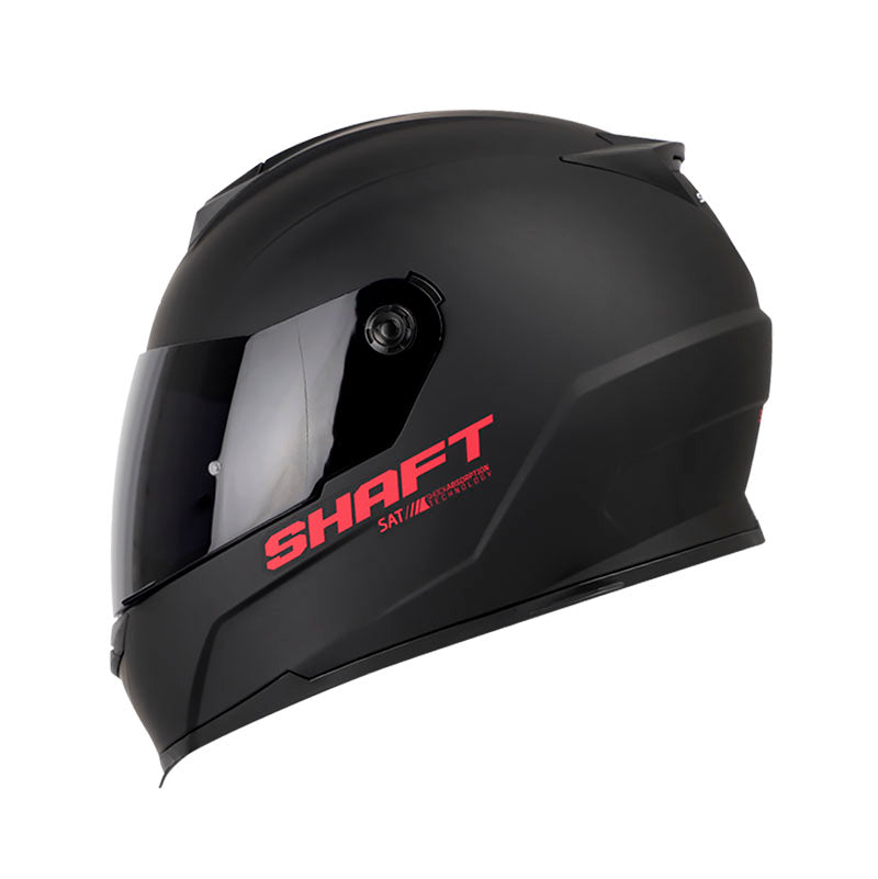 CASCO SHAFT SH-502 SOLID MATE NEGRO ROJO VISOR HUMO