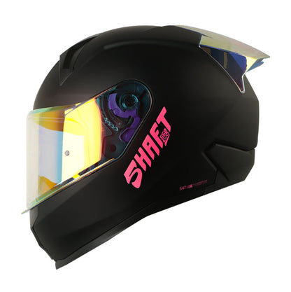 CASCO SHAFT SH-560 SOLID MATE NEGRO FUCISA VISOR IRIDIUM