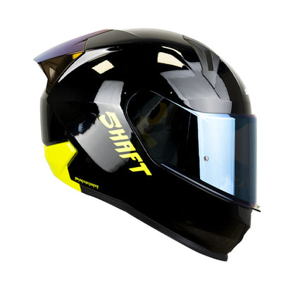 CASCO SHAFT SH-560 SOLID NEGRO AMARILLO NEON VISOR IRIDIUM