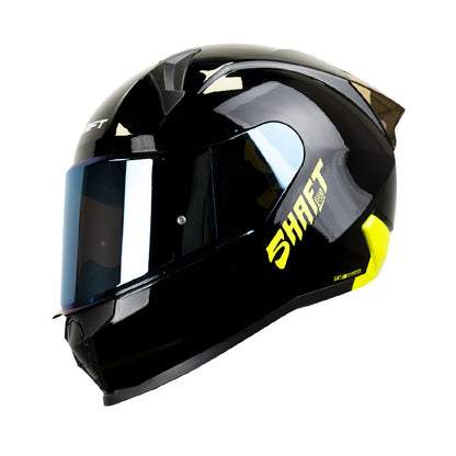 CASCO SHAFT SH-560 SOLID NEGRO AMARILLO NEON VISOR IRIDIUM