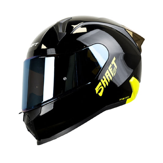 CASCO SHAFT SH-560 SOLID NEGRO AMARILLO NEON VISOR IRIDIUM