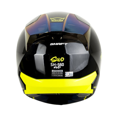 CASCO SHAFT SH-560 SOLID NEGRO AMARILLO NEON VISOR IRIDIUM