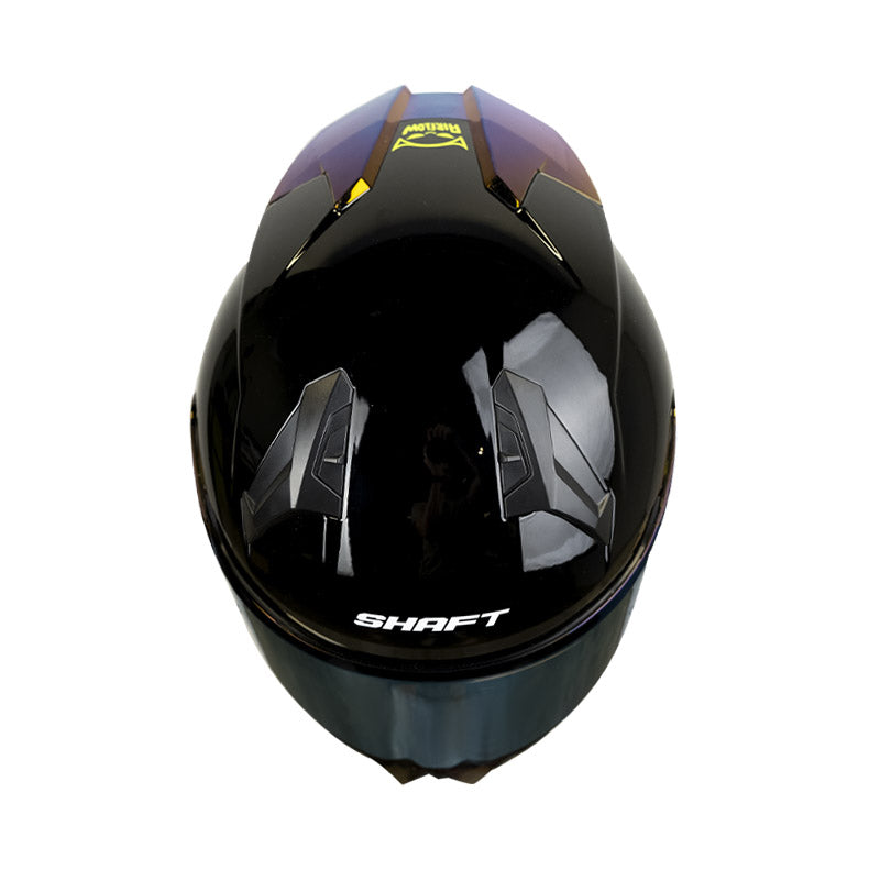CASCO SHAFT SH-560 SOLID NEGRO AMARILLO NEON VISOR IRIDIUM