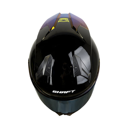 CASCO SHAFT SH-560 SOLID NEGRO AMARILLO NEON VISOR IRIDIUM
