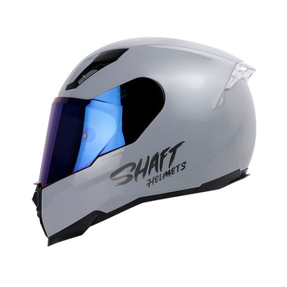 CASCO SHAFT SH-562 SOLID GRIS VISOR IRIDIUM AZUL