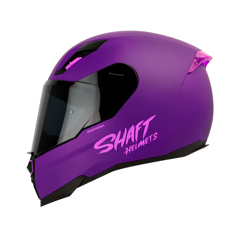 CASCO SHAFT SH-562 SOLID MATE MORADO NEON FUCSIA VISOR HUMO