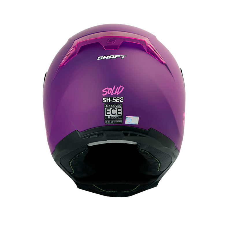 CASCO SHAFT SH-562 SOLID MATE MORADO NEON FUCSIA VISOR HUMO