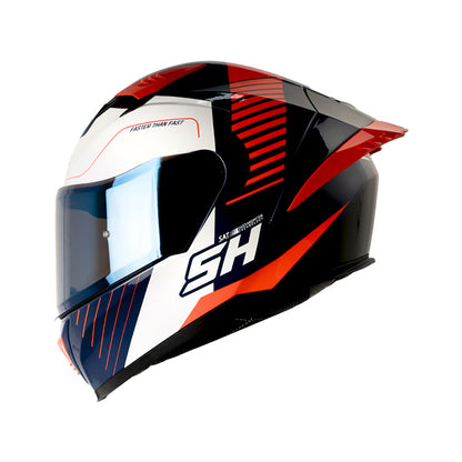 CASCO SHAFT SH-590SR RAPID AZUL OSCURO NARANJA NEON