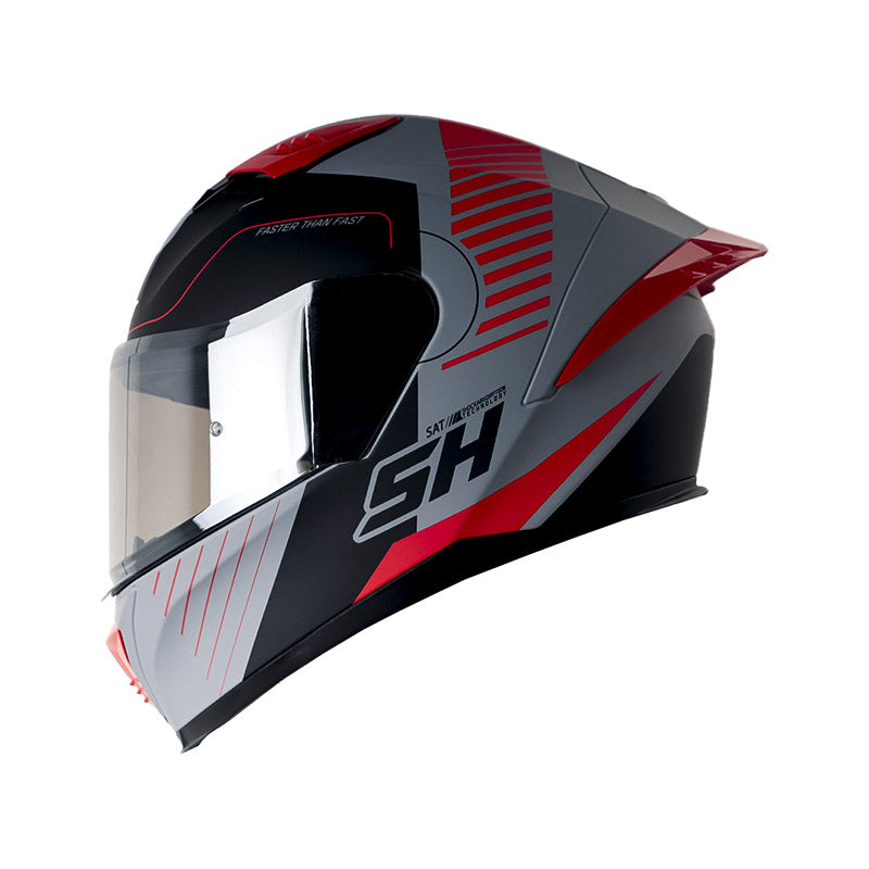 CASCO SHAFT SH-590SR RAPID MATE GRIS ROJO VISOR HUMO
