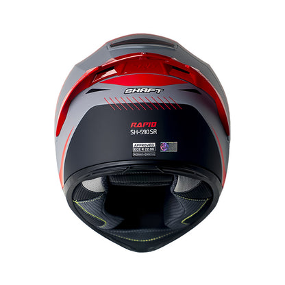 CASCO SHAFT SH-590SR RAPID MATE GRIS ROJO VISOR HUMO