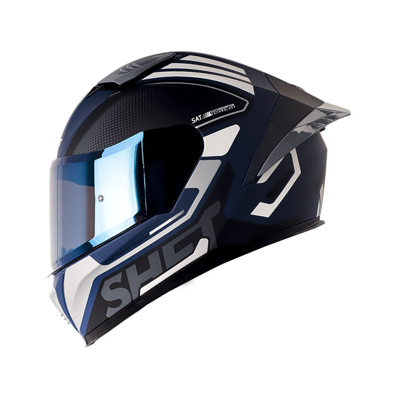 CASCO SHAFT SH-590SR XTREMER MATE AZUL OSCURO PLATA