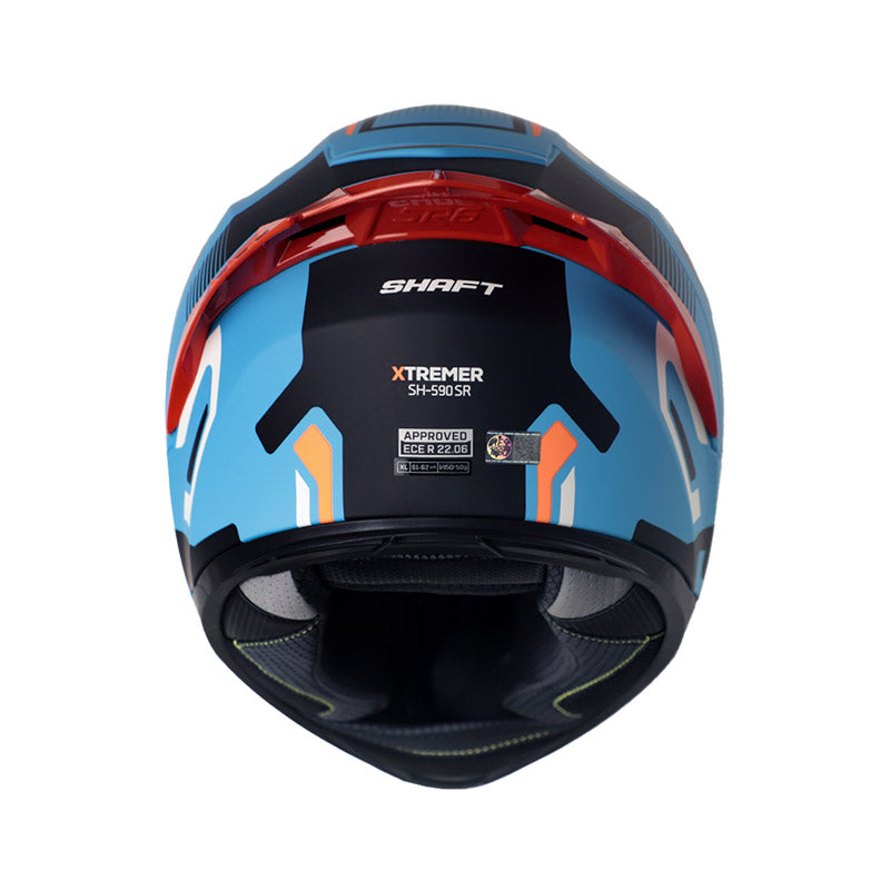 CASCO SHAFT SH-590SR XTREMER MATE AZUL NARANJA NEON