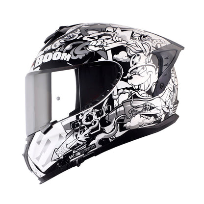 CASCO SHAFT SH-610DV PRO WARZ ONE BLANCO PLATA VISOR IRIDIUM
