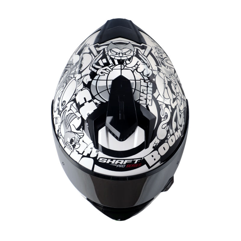CASCO SHAFT SH-610DV PRO WARZ ONE BLANCO PLATA VISOR IRIDIUM