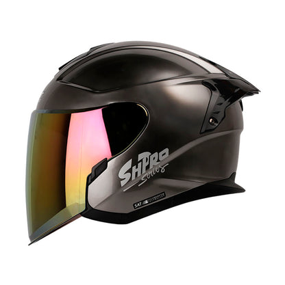 CASCO SHAFT SH-240DV PRO SOLID GRIS METALIZADO VISOR IRIDIUM