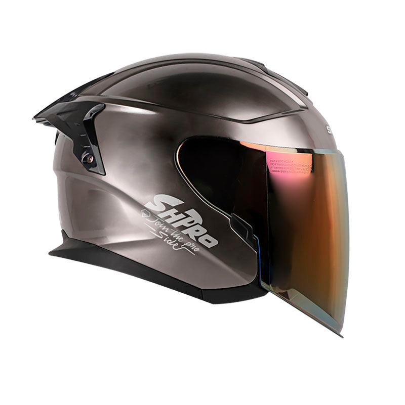 CASCO SHAFT SH-240DV PRO SOLID GRIS METALIZADO VISOR IRIDIUM