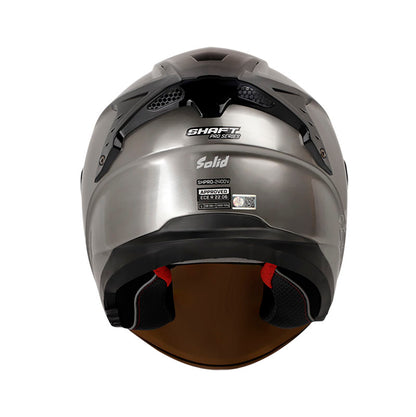 CASCO SHAFT SH-240DV PRO SOLID GRIS METALIZADO VISOR IRIDIUM