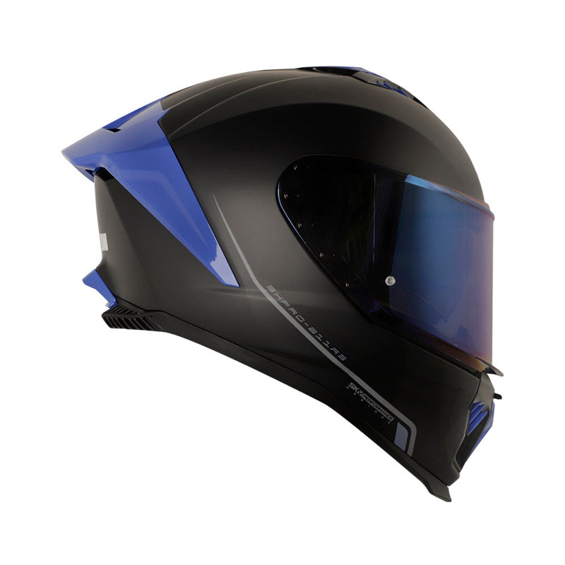 CASCO SHAFT SH-611RS PRO XOLID MATE NEGRO AZUL VISOR IRIDIUM