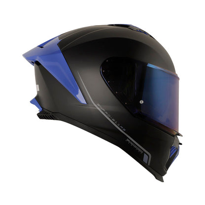 CASCO SHAFT SH-611RS PRO XOLID MATE NEGRO AZUL VISOR IRIDIUM