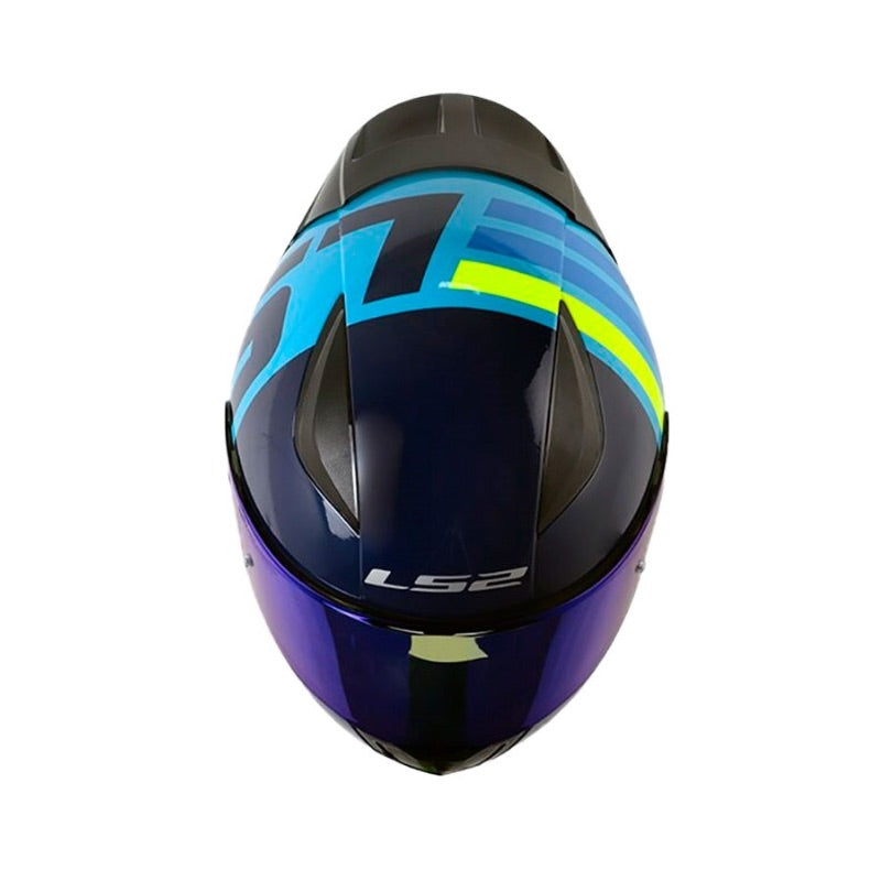 CASCO LS2 FF353 SHELLEY AZUL AMARILLO NEON VISOR IRIDIUM