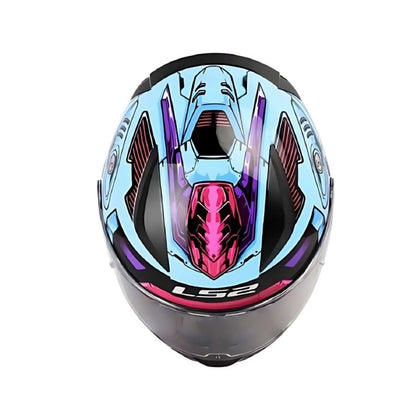 CASCO LS2 FF353SP ROBOT BRILLANTE AZUL FUCSIA NEON