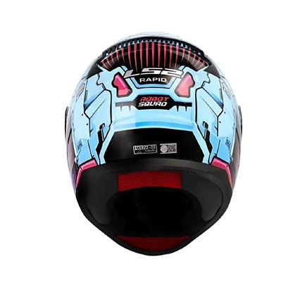 CASCO LS2 FF353SP ROBOT BRILLANTE AZUL FUCSIA NEON