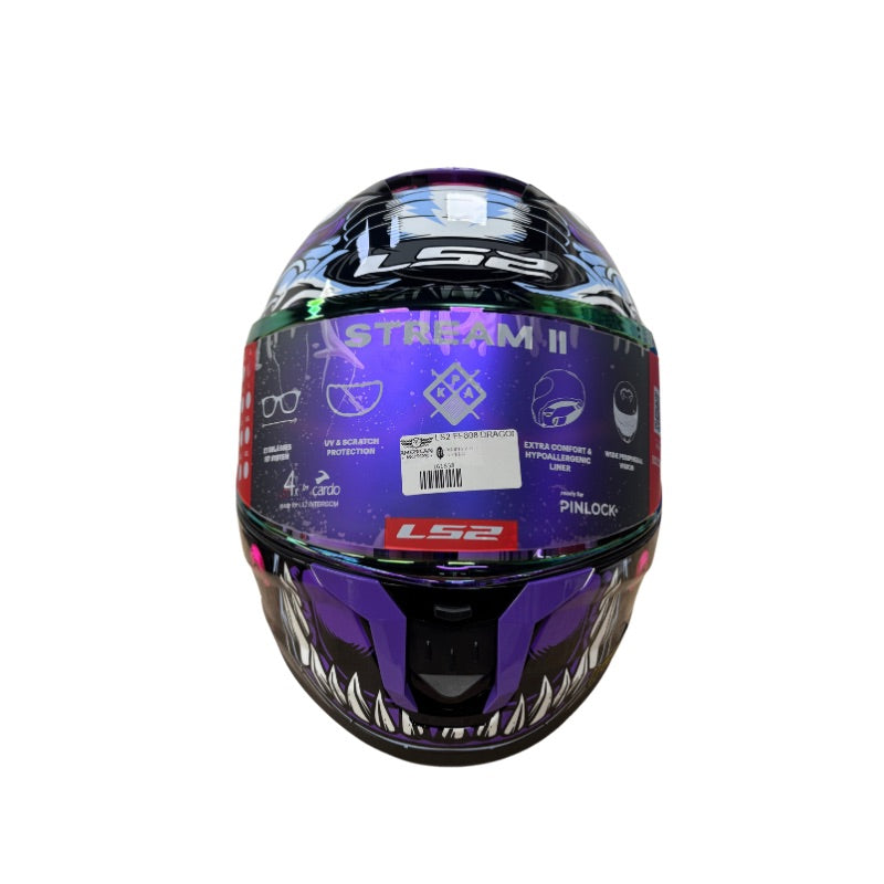 CASCO LS2 FF808 DRAGONTIGE NEGRO MORADO VISOR IRIDIUM