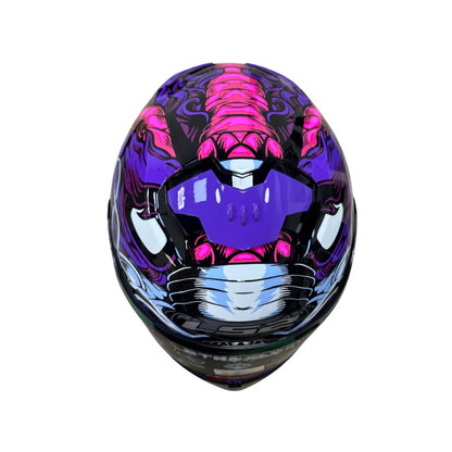 CASCO LS2 FF808 DRAGONTIGE NEGRO MORADO VISOR IRIDIUM