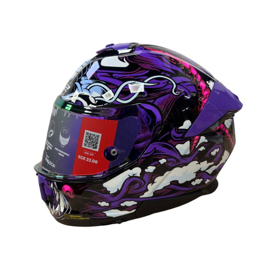 CASCO LS2 FF808 DRAGONTIGE NEGRO MORADO VISOR IRIDIUM