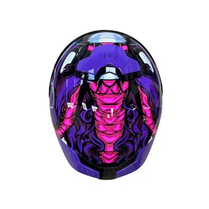 CASCO LS2 FF808 DRAGONTIGE NEGRO MORADO VISOR IRIDIUM
