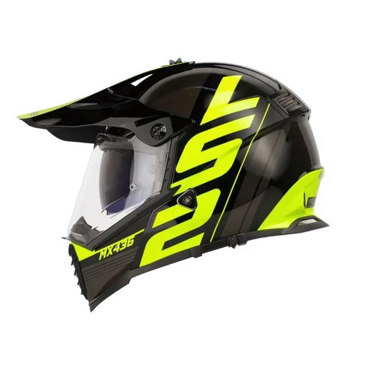 CASCO LS2 MX436 PIONEER TROPHY NEGRO AMARILLO NEON