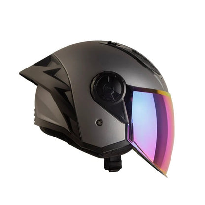 CASCO LS2 OF616 SOLID MATE GRIS METALIZADO VISOR IRIDIUM