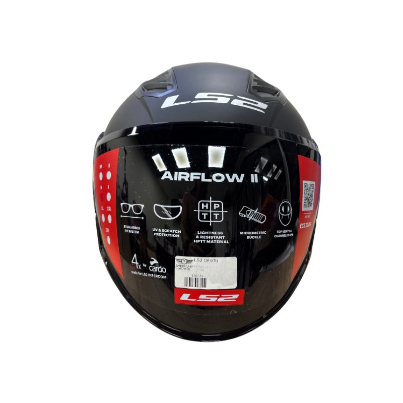 CASCO LS2 OF616 SOLID MATE NEGRO VISOR HUMO