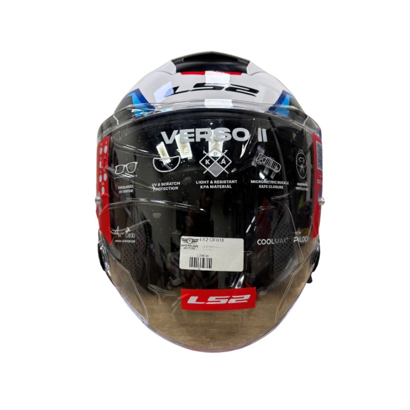 CASCO LS2 OF618 AIR BLANCO AZUL ROJO