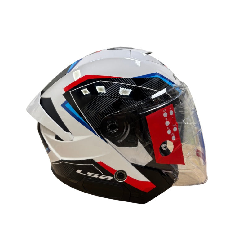 CASCO LS2 OF618 AIR BLANCO AZUL ROJO